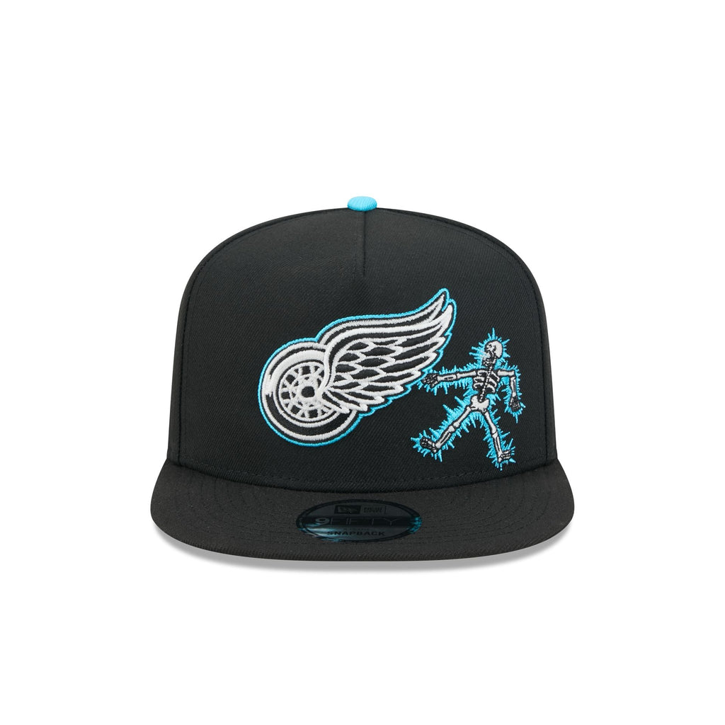 Detroit Red Wings Electric Shock Skeleton 9FIFTY A-Frame Snapback Hat