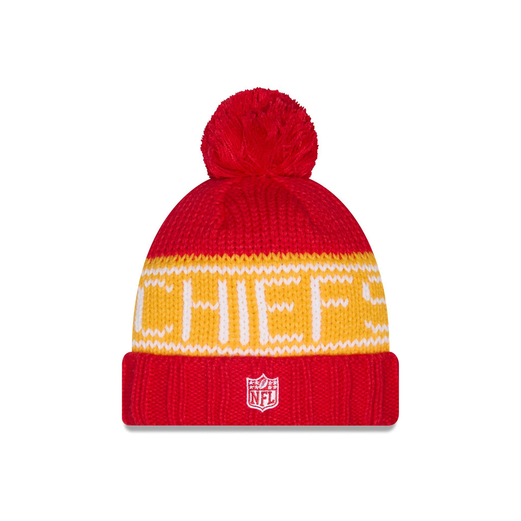 Kansas City Chiefs 2026 Sideline Cold Weather Women's Pom Knit Hat