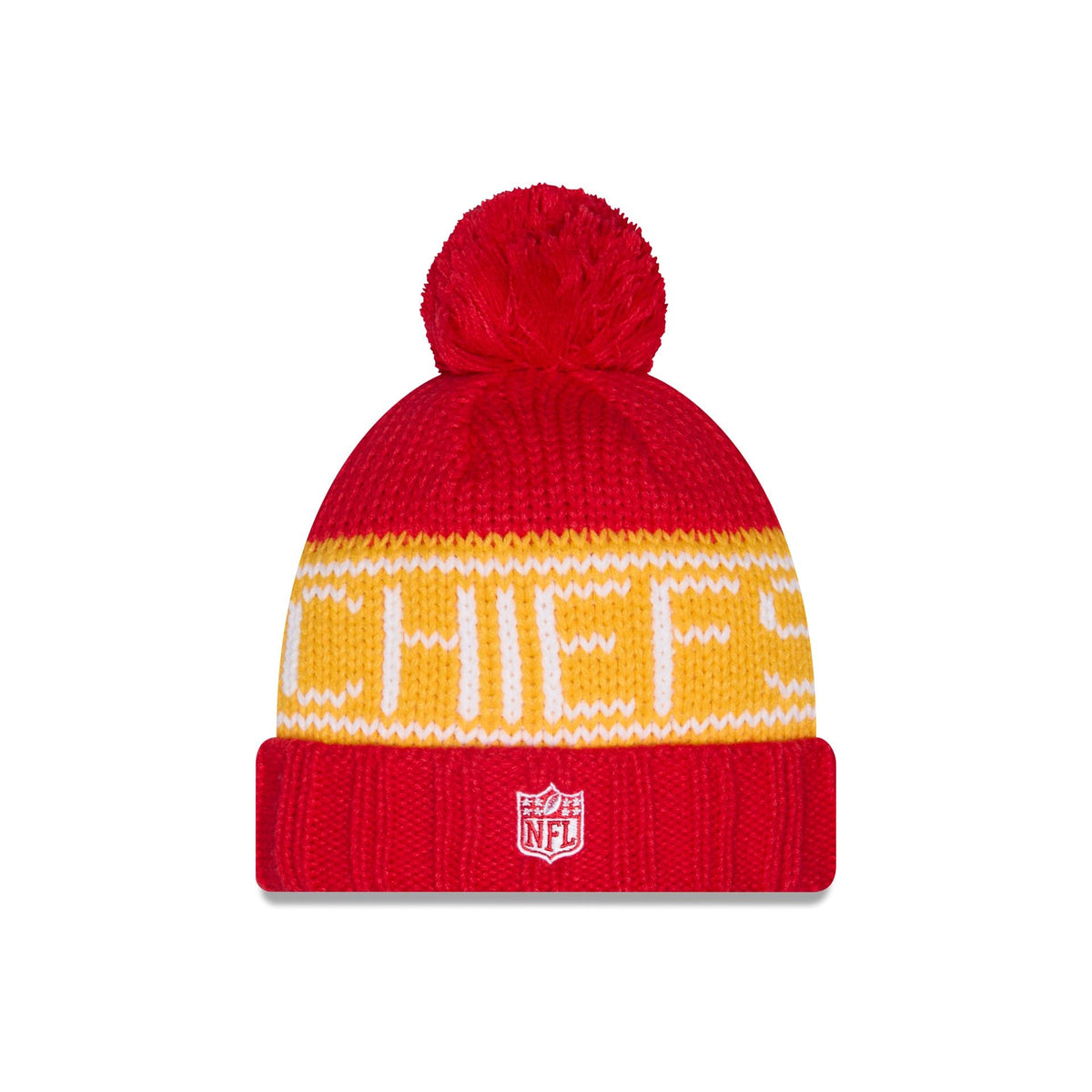 Kansas City Chiefs 2026 Sideline Cold Weather Women's Pom Knit Hat