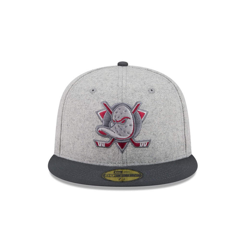 Anaheim Ducks Gray Herringbone 59FIFTY Fitted Hat