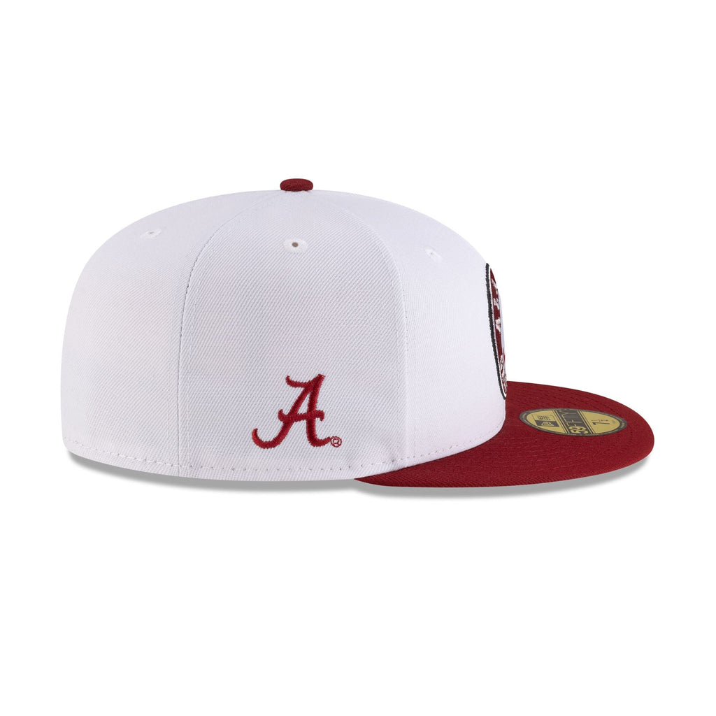 Alabama Crimson Tide White 59FIFTY Fitted